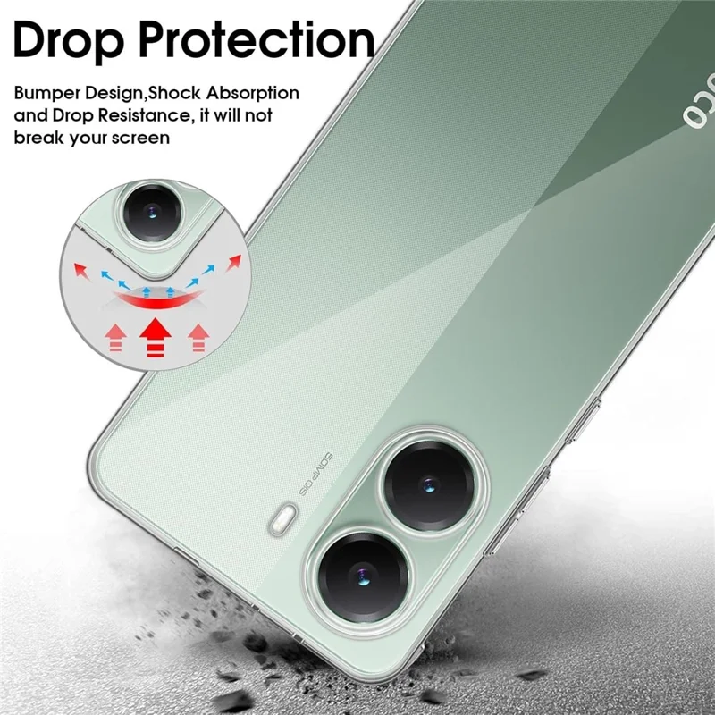 For Xiaomi Poco X7 Pro 5G Case Anti-Fingerprint Crystal Clear TPU Phone Cover