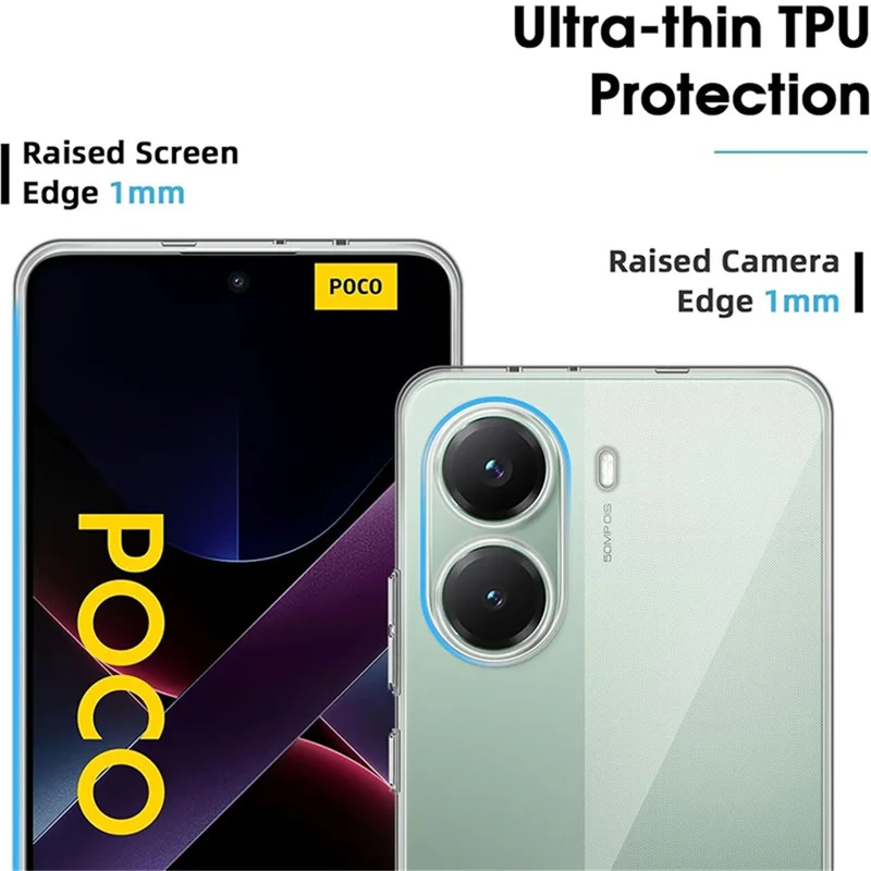 For Xiaomi Poco X7 Pro 5G Case Anti-Fingerprint Crystal Clear TPU Phone Cover