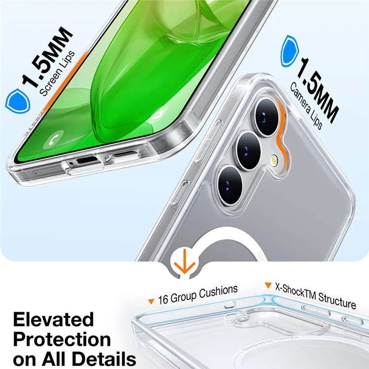 TORRAS For Samsung Galaxy S25 Case Compatible with MagSafe TPU Phone Cover, Transparent