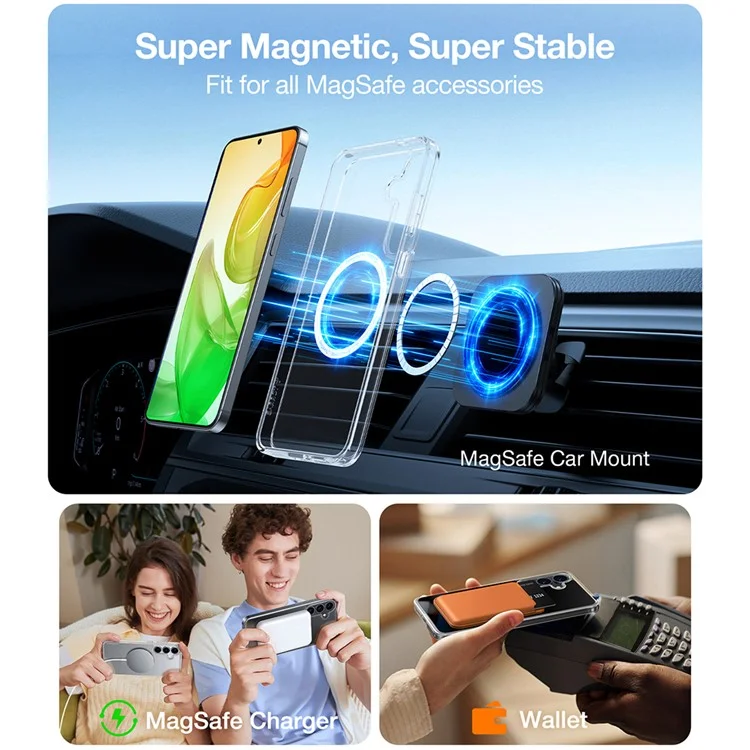 TORRAS For Samsung Galaxy S25 Case Compatible with MagSafe TPU Phone Cover, Transparent
