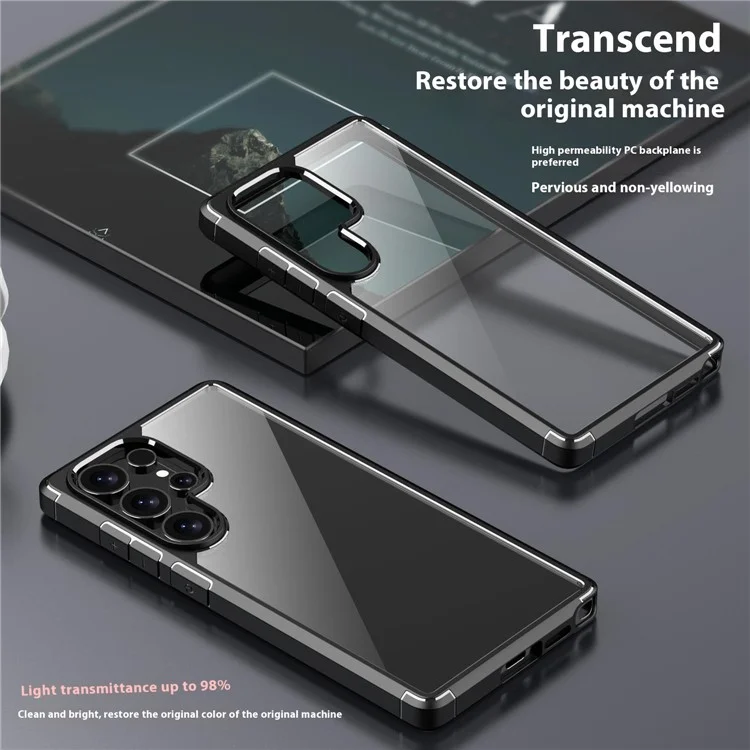 Série Defesa Armor para Case Samsung Galaxy S25 Ultra - Capa Antirriscos TPU + PC Transparente - Preto