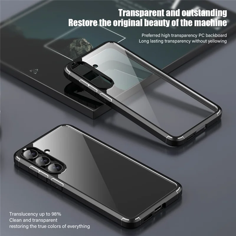 For Samsung Galaxy S25 Case Anti-Scratch TPU + PC Clear Back Shell - Blue