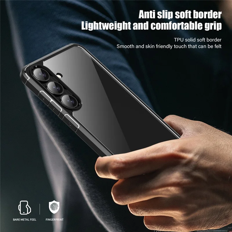 For Samsung Galaxy S25 Case Anti-Scratch TPU + PC Clear Back Shell - Blue