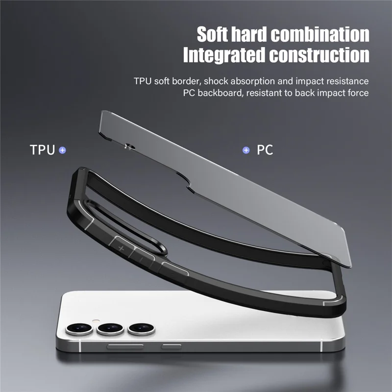 For Samsung Galaxy S25 Case Anti-Scratch TPU + PC Clear Back Shell - Blue