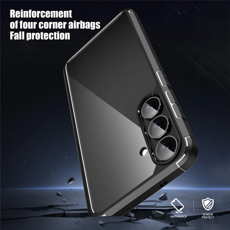 For Samsung Galaxy S25 Case Anti-Scratch TPU + PC Clear Back Shell - Blue