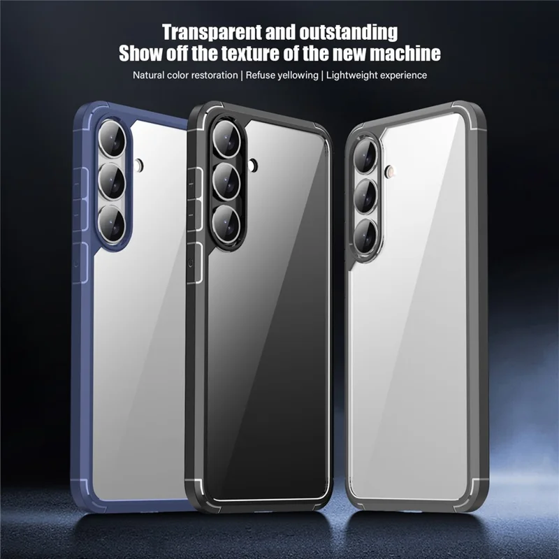 For Samsung Galaxy S25 Case Anti-Scratch TPU + PC Clear Back Shell - Blue