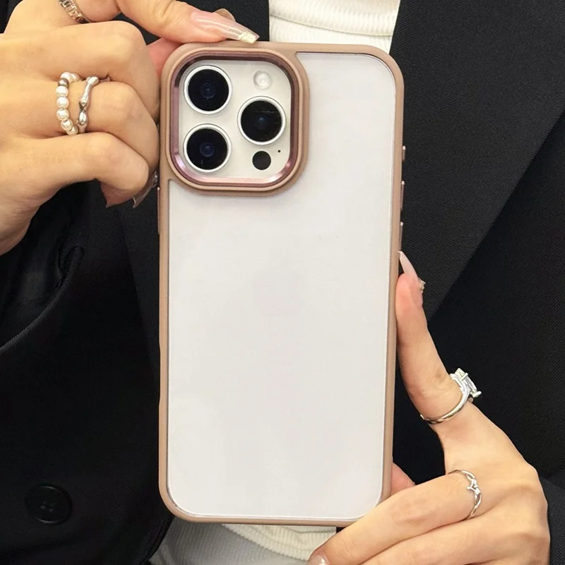 For iPhone 16 Pro Max Case TPU + PC Shockproof Phone Back Cover with Removable Buttons - Desert Gold