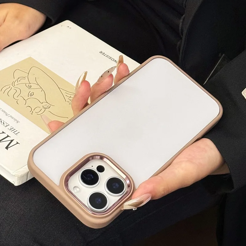 For iPhone 16 Pro Max Case TPU + PC Shockproof Phone Back Cover with Removable Buttons - Desert Gold