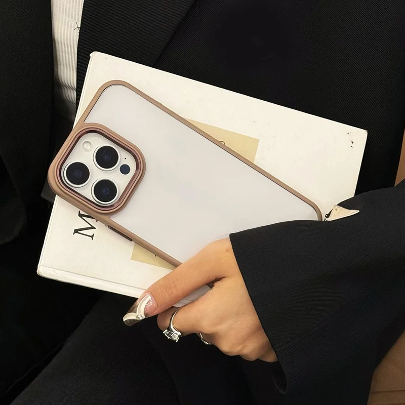 For iPhone 16 Pro Max Case TPU + PC Shockproof Phone Back Cover with Removable Buttons - Desert Gold