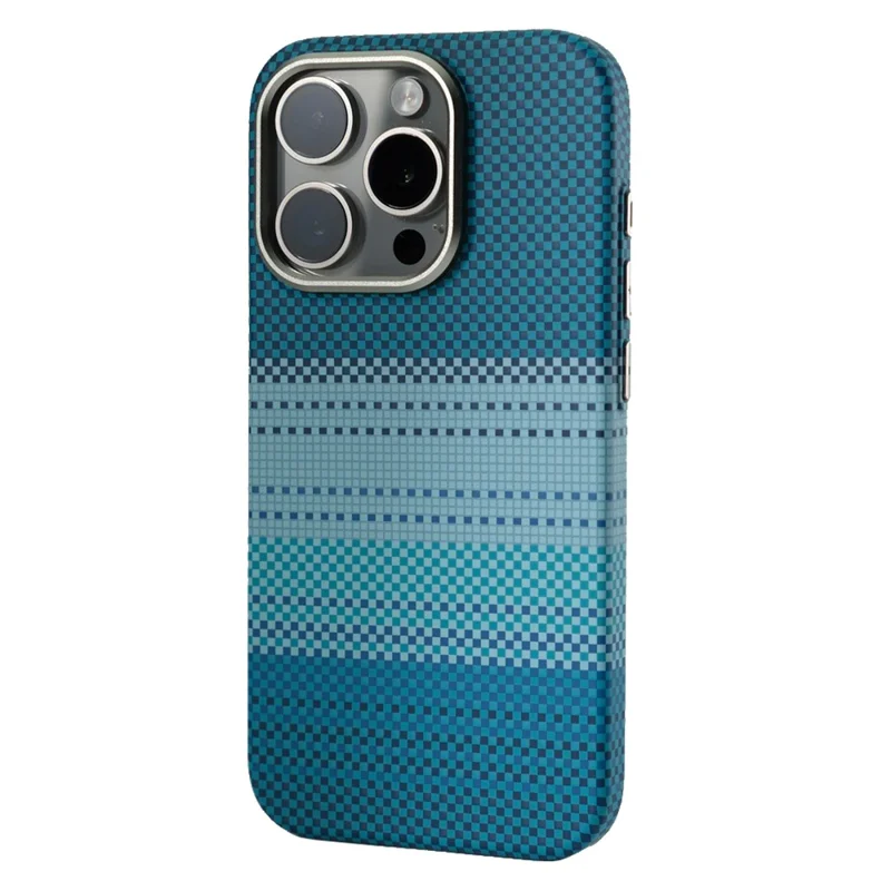 For iPhone 16 Pro Max Case Compatible with MagSafe PC Phone Back Cover with Metal Buttons - Moon Green