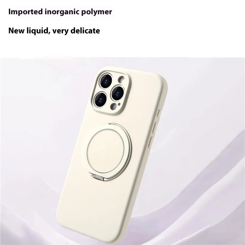 Bulk Purchasing For iPhone 16 Pro Max Case Compatible with MagSafe Kickstand Liquid Silicone Phone Cover Precise Cutouts - Antique White