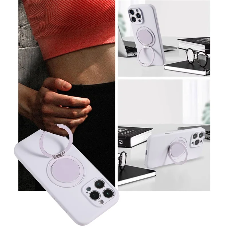 Bulk Purchasing For iPhone 16 Pro Max Case Compatible with MagSafe Kickstand Liquid Silicone Phone Cover Precise Cutouts - Red