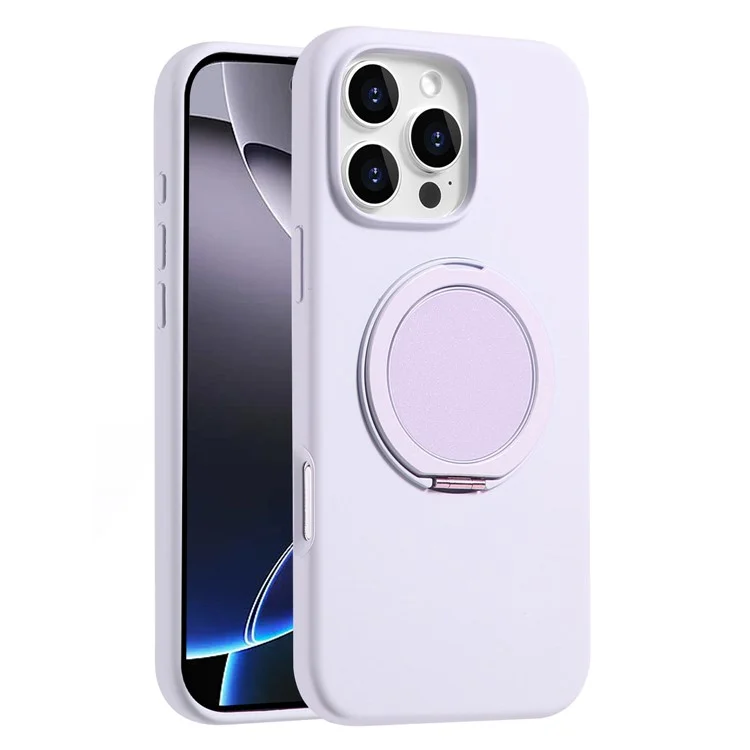 Bulk Purchasing For iPhone 16 Pro Max Magnetic Case Large Cutouts Kickstand Liquid Silicone Phone Cover - Purple