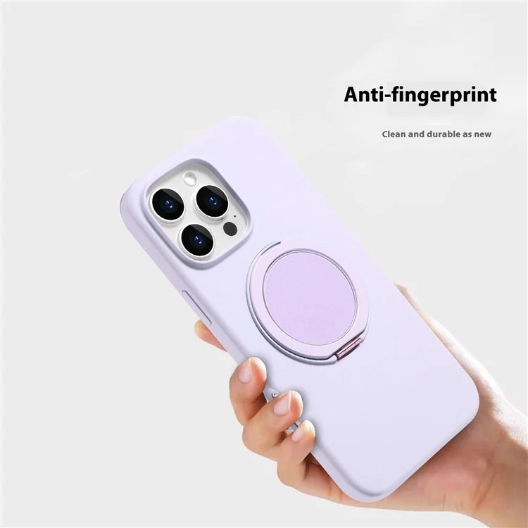 Bulk Purchasing For iPhone 16 Pro Max Magnetic Case Large Cutouts Kickstand Liquid Silicone Phone Cover - Purple