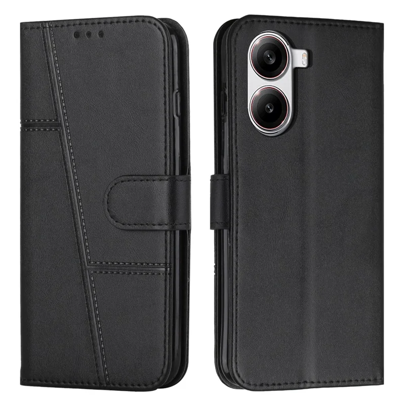 Lederetui mit Ständer für Xiaomi Redmi Turbo 4 5G / Poco X7 Pro 5G - Schutzhülle - Schwarz