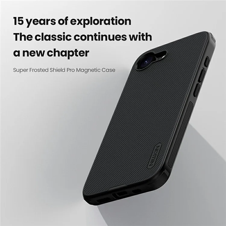 NILLKIN Bouclier Givré Pro pour Étui iPhone 16e PC + TPU Coque de Téléphone Magnétique