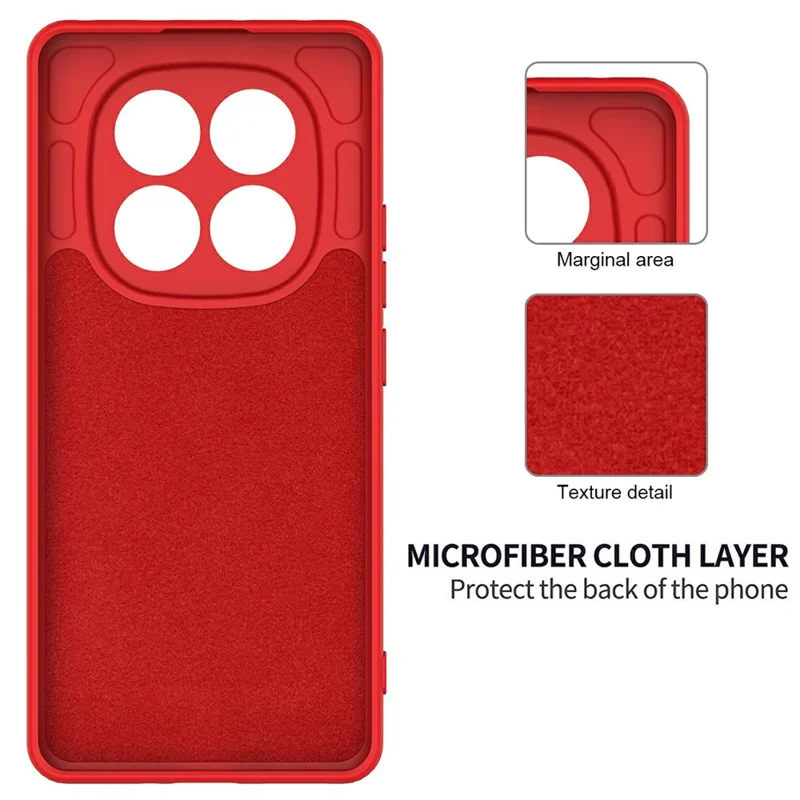 For Xiaomi Poco X7 5G Case Liquid Silicone Phone Back Cover with Hand Strap - Red