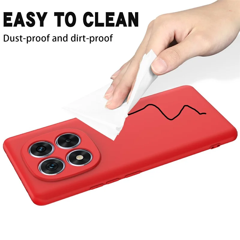 For Xiaomi Poco X7 5G Case Liquid Silicone Phone Back Cover with Hand Strap - Red