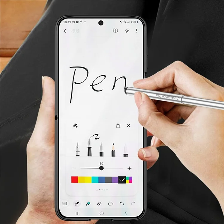 GKK 10803 Hülle für Samsung Galaxy Z Flip6 5G mit Stylus Magnetisches Scharnier Handyhülle mit integriertem Displayschutz - Rosa