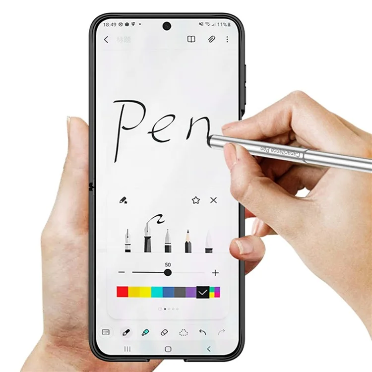 GKK 10803 Pour Étui Samsung Galaxy Z Flip3 5G avec Stylo et Charnière Magnétique, Protection d'Écran Intégrée - Violet