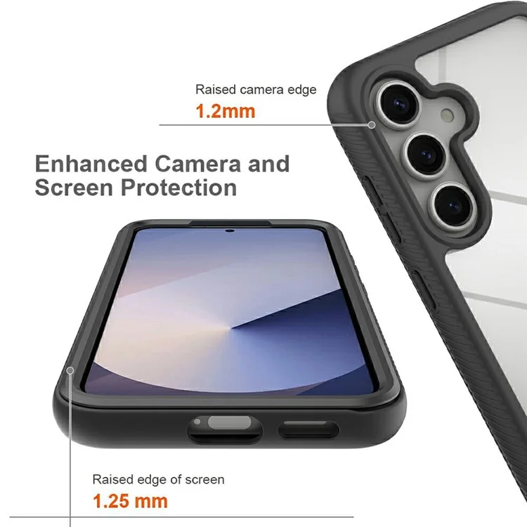 Pour Samsung Galaxy S25 Étui Magnétique PC+TPU Housse de Protection avec Film de Protection d'Écran PET Protection Intégrale - Noir