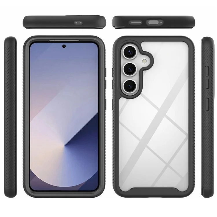 Pour Samsung Galaxy S25 Étui Magnétique PC+TPU Housse de Protection avec Film de Protection d'Écran PET Protection Intégrale - Noir
