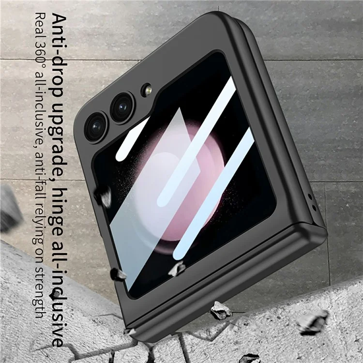 GKK 10691 For Samsung Galaxy Z Flip5 5G Case with Clear Screen Film Magnetic Hinge Protection Phone Cover - Pink