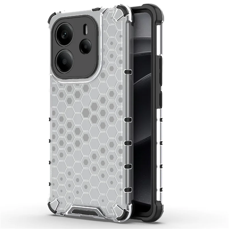 For Xiaomi Redmi Note 14 4G (163.25mm) Case PC + TPU Phone Cover Honeycomb Shape - Grey