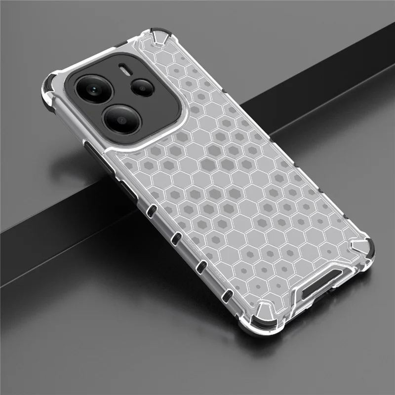 For Xiaomi Redmi Note 14 4G (163.25mm) Case PC + TPU Phone Cover Honeycomb Shape - Grey