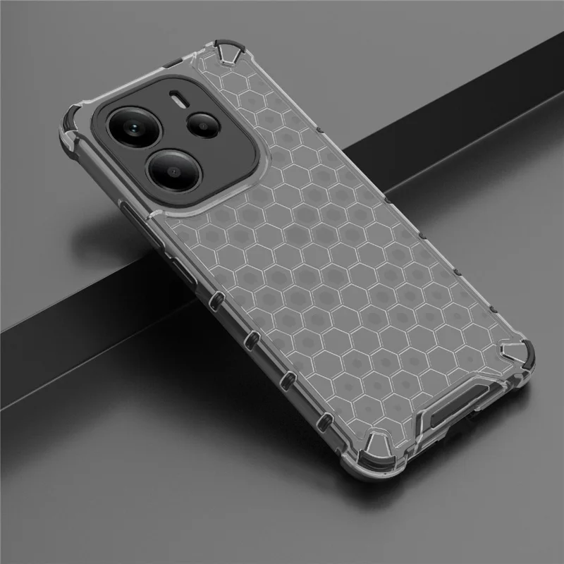 For Xiaomi Redmi Note 14 4G (163.25mm) Case PC + TPU Phone Cover Honeycomb Shape - Black