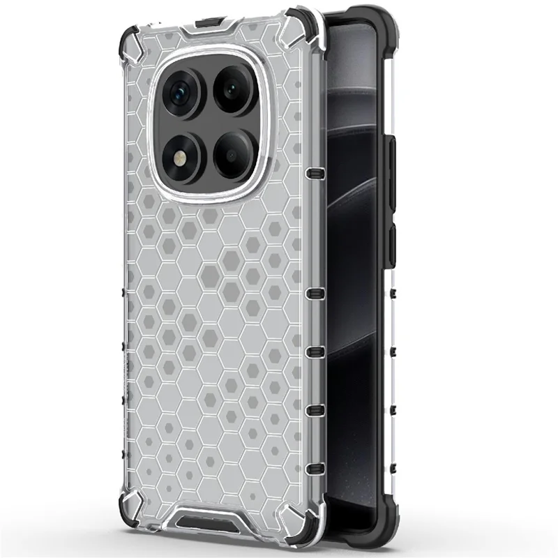 For Xiaomi Redmi Note 14 Pro 4G Case PC + TPU Phone Cover Honeycomb Shape - Grey