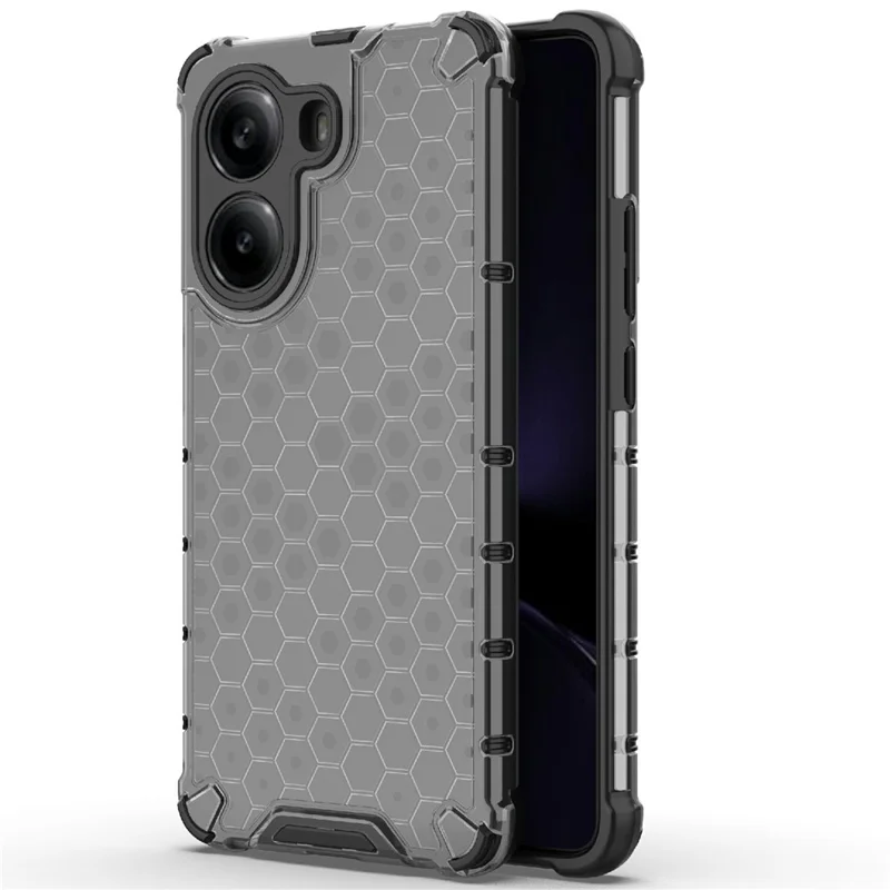 For Xiaomi Poco X7 Pro 5G  /  Redmi Turbo 4 5G Case PC + TPU Phone Cover Honeycomb Shape - Black