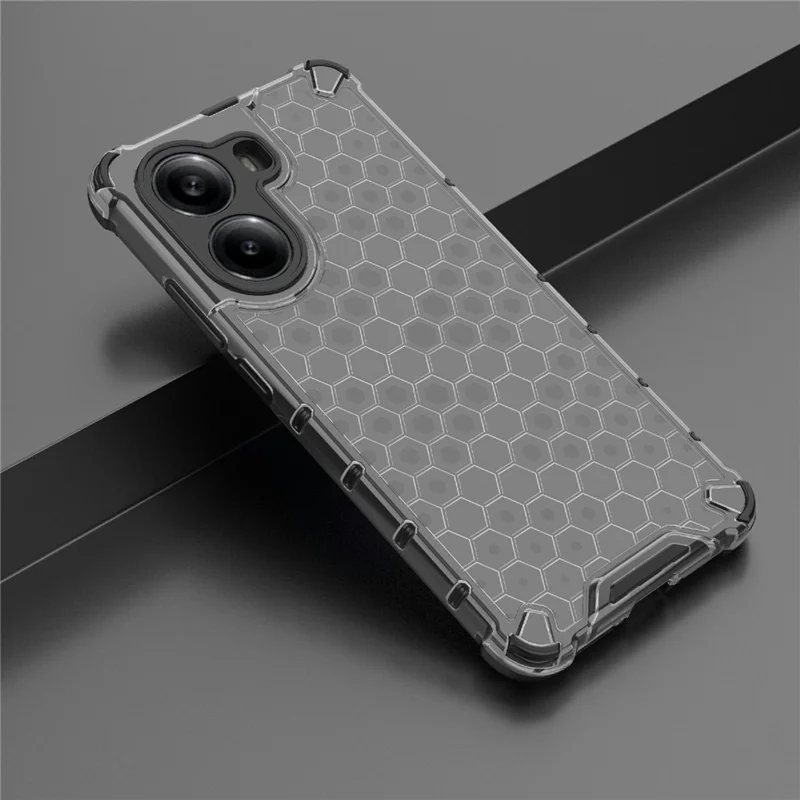 For Xiaomi Poco X7 Pro 5G  /  Redmi Turbo 4 5G Case PC + TPU Phone Cover Honeycomb Shape - Black