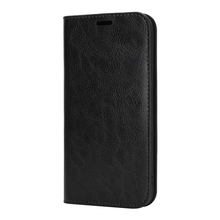 Pour iPhone SE (2025) Étui Texture Cheval Fou Portefeuille en cuir fendu Housse de téléphone - Noir