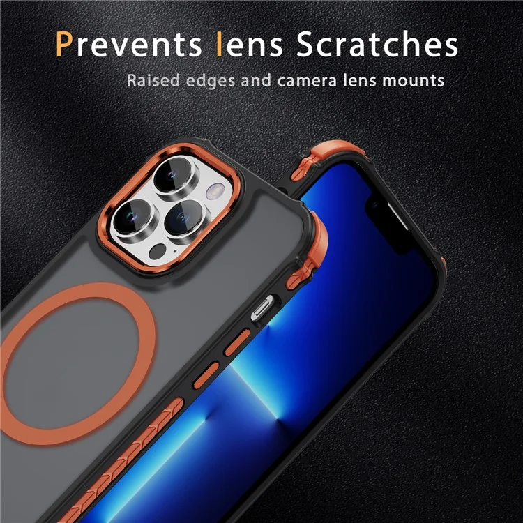 For iPhone 13 Pro Max Case Compatible with MagSafe PC + TPU Skin Feeling Back Cover - Orange