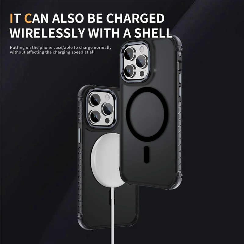 For iPhone 13 Pro Max Case Compatible with MagSafe PC + TPU Skin Feeling Back Cover - Black