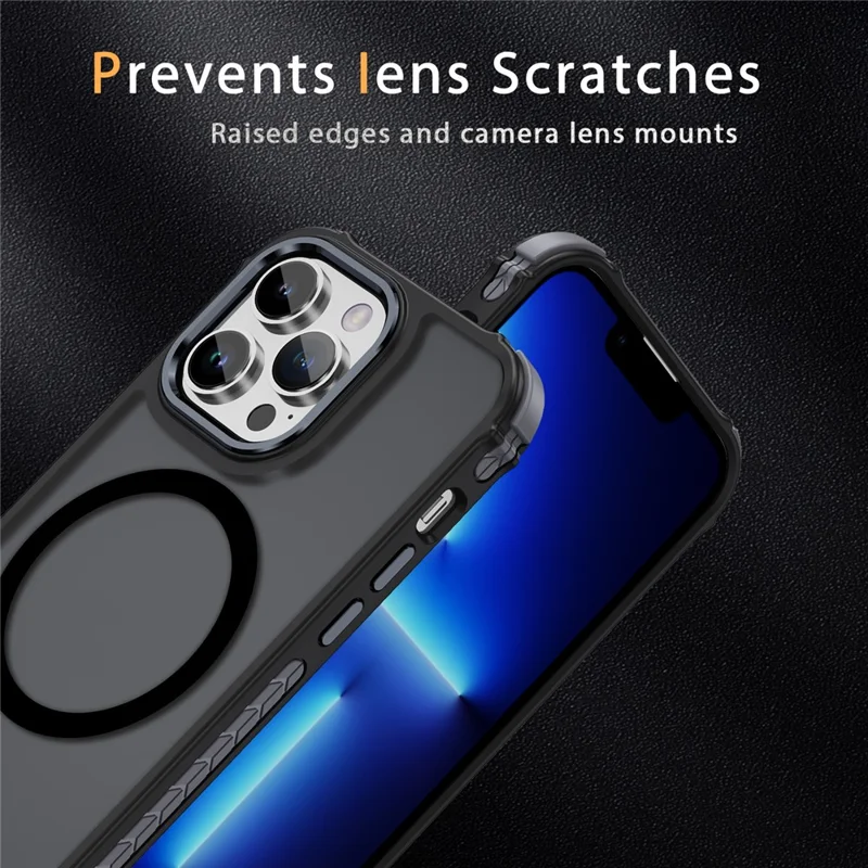 For iPhone 13 Pro Max Case Compatible with MagSafe PC + TPU Skin Feeling Back Cover - Black