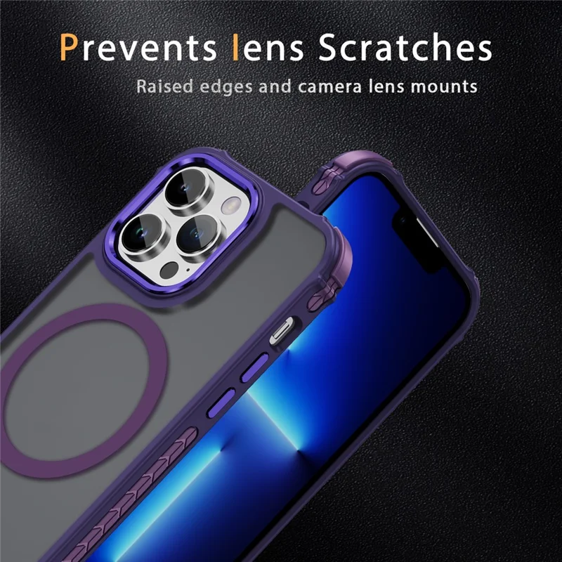 Étui pour iPhone 13 Pro Max Compatible avec MagSafe PC + TPU Coque Arrière au Toucher Doux - Violet