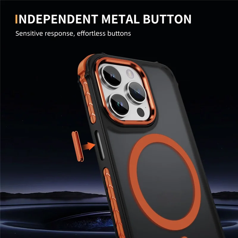 For iPhone 14 Pro Max Case Compatible with MagSafe PC + TPU Skin Feeling Back Cover - Orange