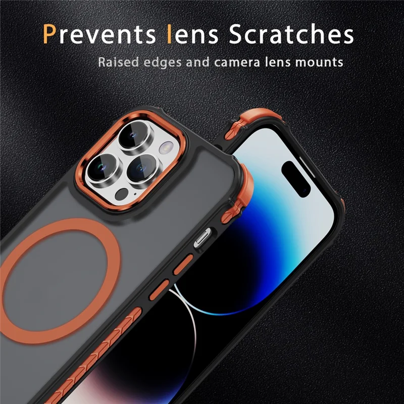 For iPhone 14 Pro Max Case Compatible with MagSafe PC + TPU Skin Feeling Back Cover - Orange