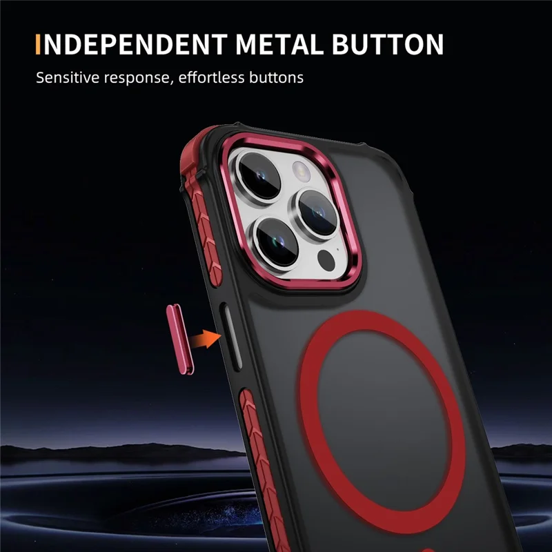 For iPhone 14 Pro Case Compatible with MagSafe PC + TPU Skin Feeling Back Cover - Red