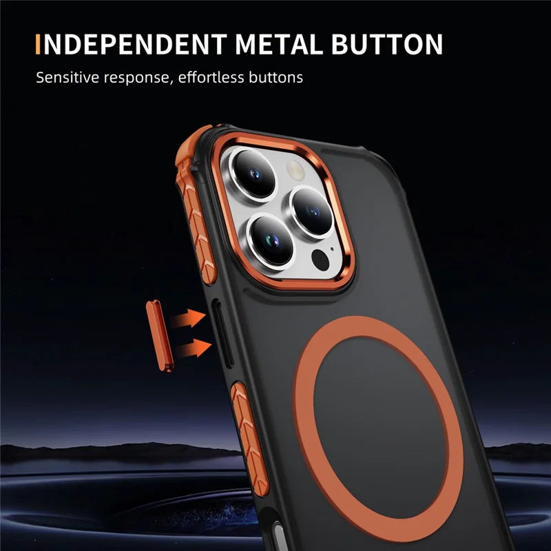 For iPhone 16 Pro Max Case Compatible with MagSafe PC + TPU Skin Feeling Back Cover - Orange