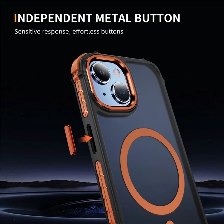 For iPhone 14 / 13 Case Compatible with MagSafe PC + TPU Skin Feeling Back Cover - Orange