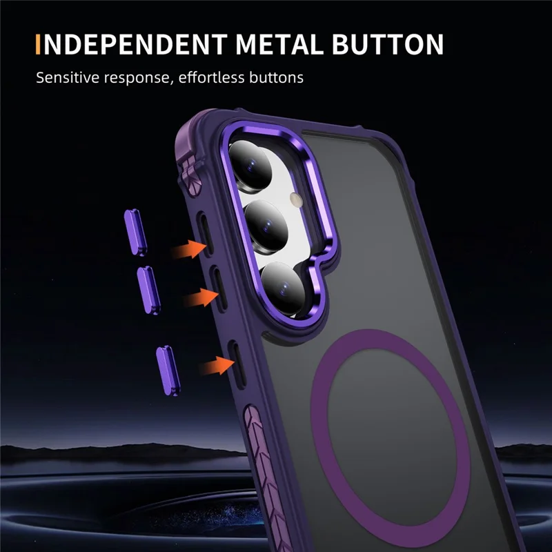 Étui compatible avec Samsung Galaxy S25+ / S24+ avec MagSafe Couverture arrière en PC + TPU Sensation de peau - Violet