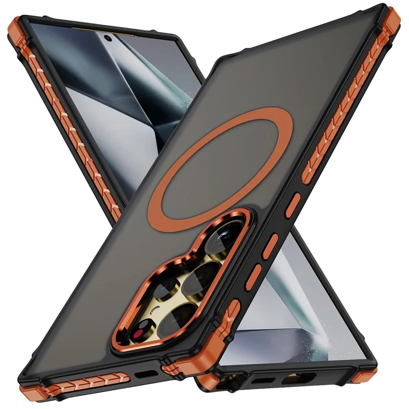 Til Samsung Galaxy S24 Ultra Case Kompatibel med MagSafe PC + TPU Hudfølelses Bagdæksel - Orange