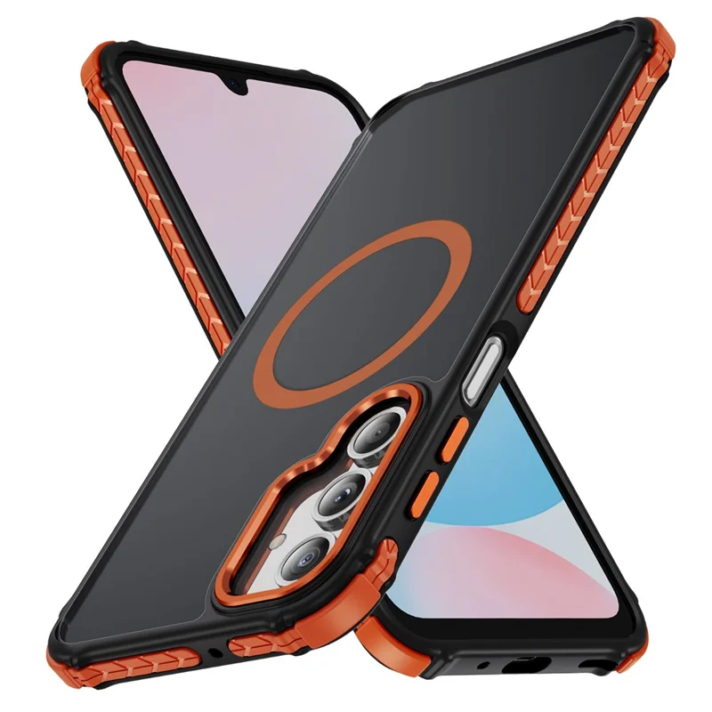 For Samsung Galaxy A16 4G / 5G Magnetic Case PC + TPU Skin Feeling Back Cover - Orange