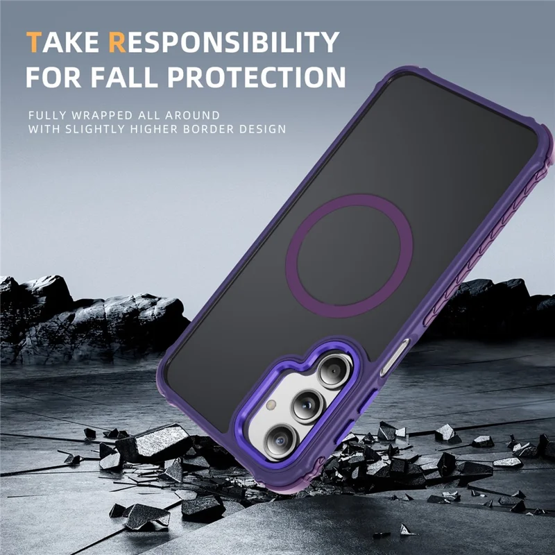 Étui pour Samsung Galaxy A16 4G / 5G Compatible avec MagSafe PC + TPU Aspect Peau Coque Arrière - Violet