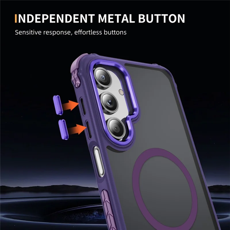 Étui pour Samsung Galaxy A16 4G / 5G Compatible avec MagSafe PC + TPU Aspect Peau Coque Arrière - Violet