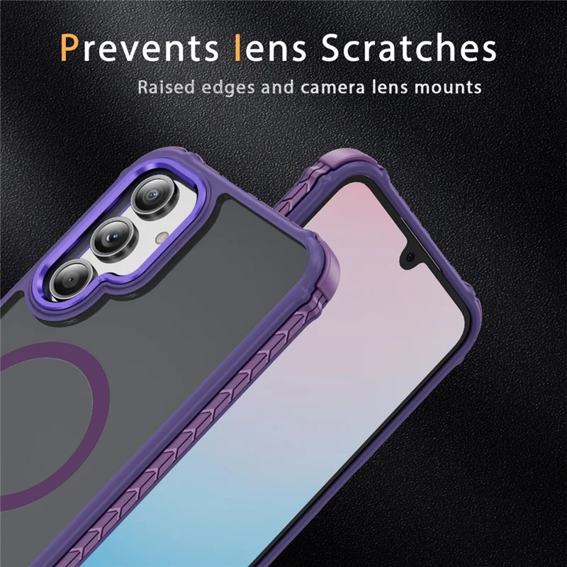 Étui pour Samsung Galaxy A16 4G / 5G Compatible avec MagSafe PC + TPU Aspect Peau Coque Arrière - Violet