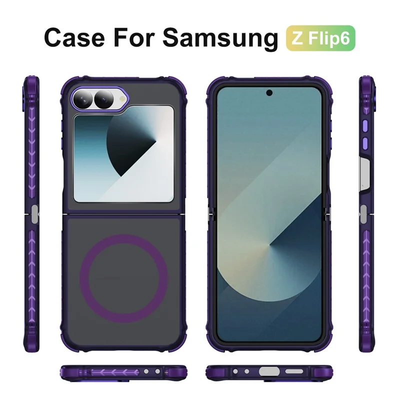 Étui pour Samsung Galaxy Z Flip6 5G Compatible avec MagSafe PC + Couverture arrière en TPU - Violet
